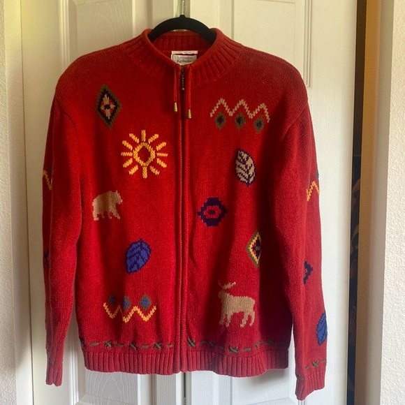 Hand Embroidered Zip Up Cardigan - Picture 1 of 6